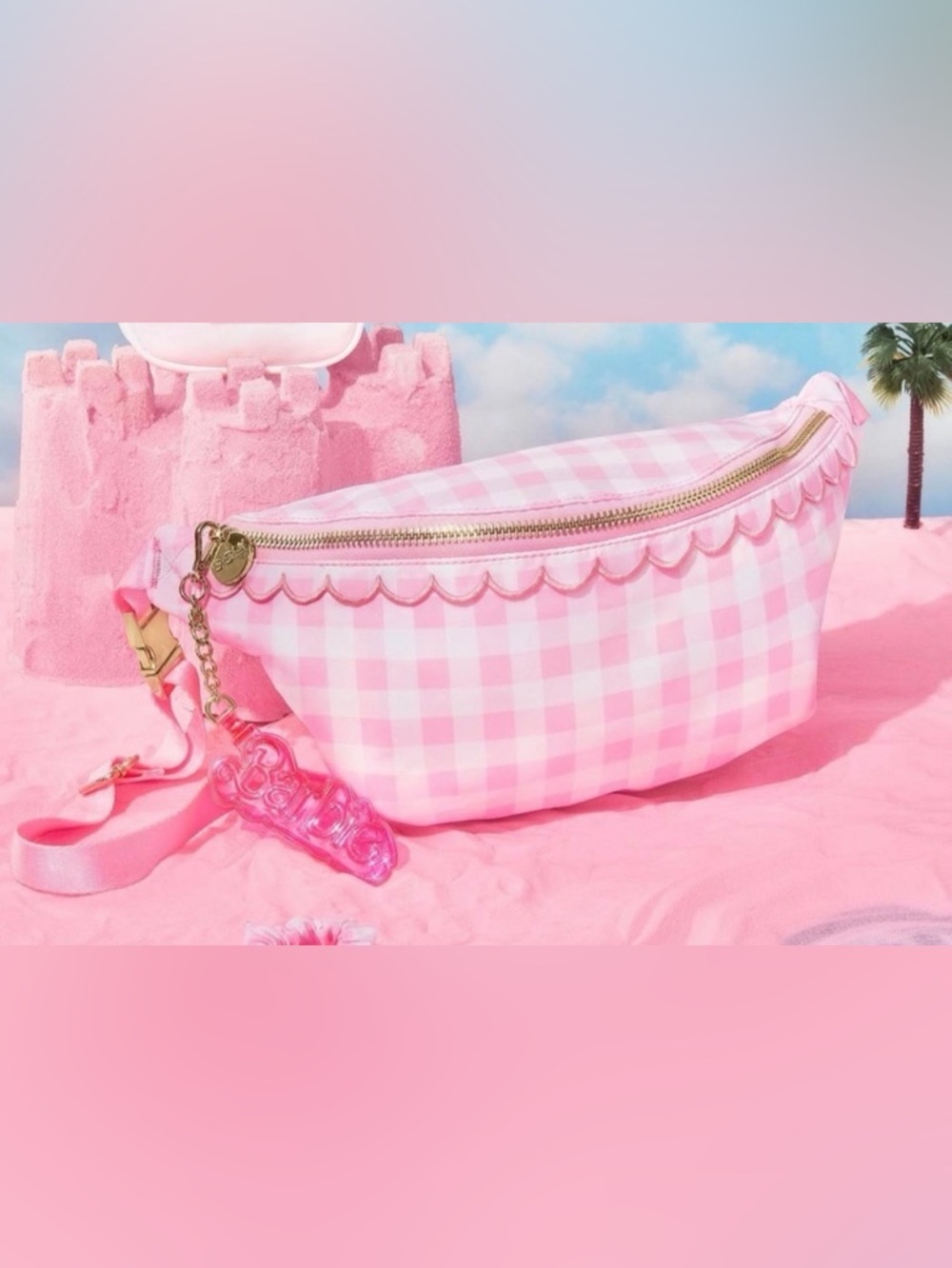 Stoney Clover Lane x Barbie Movie Pink Gingham Jumbo Fanny Pack